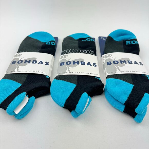 Bombas 3-Pack  Electric Blue/Black Ladies Ankle Sock - Picture 5 of 5